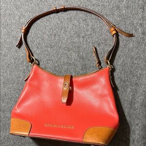 Dooney & Bourke Red and Brown Leather Shoulder Bag